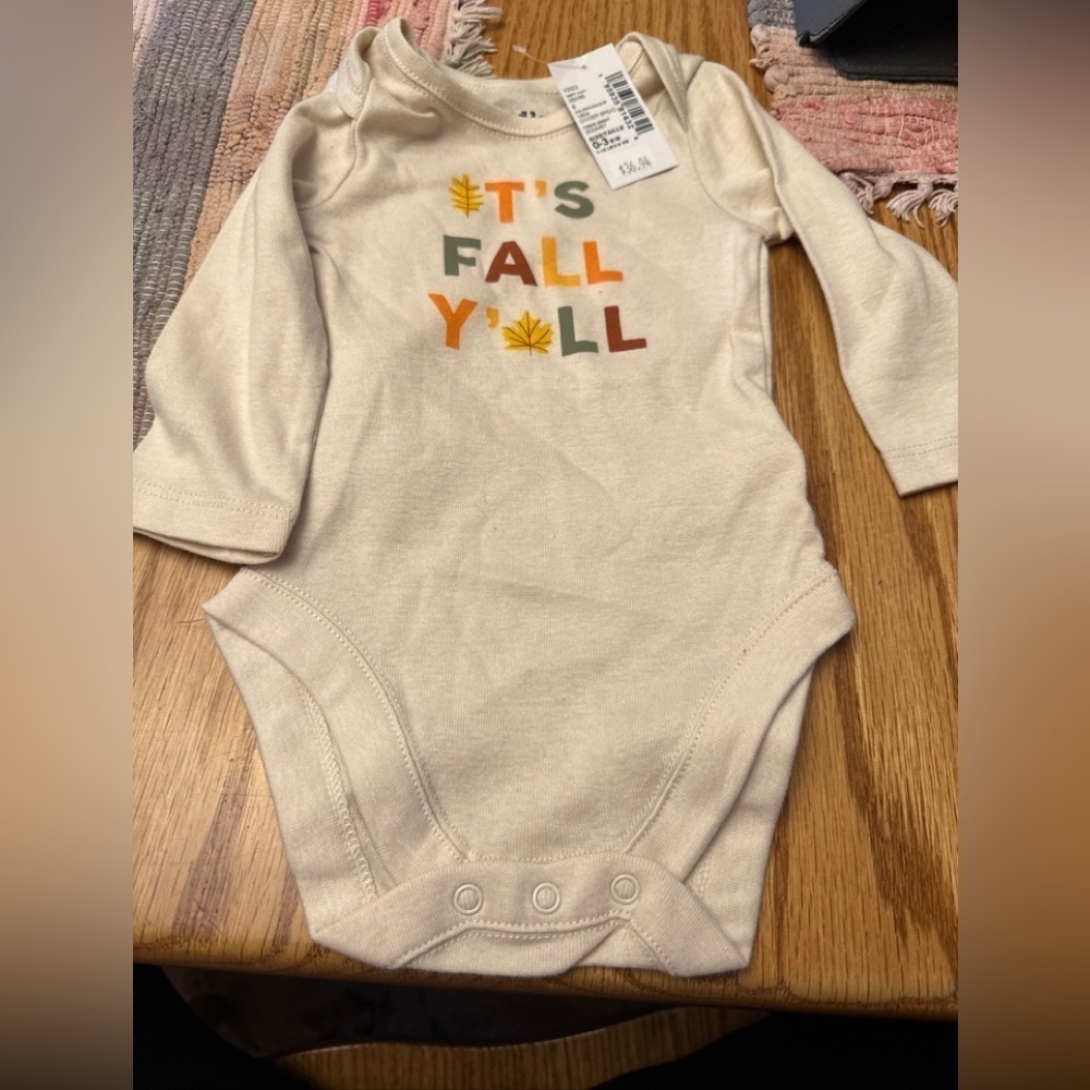 Bundles Baby Place Long Sleeve One Piece Bodysuit 0-3 onsie it’s fall y’all - Picture 1 of 2
